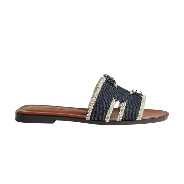 Hermès Oran Sandal 'Fringed Denim - Bleu Brut' (Women)