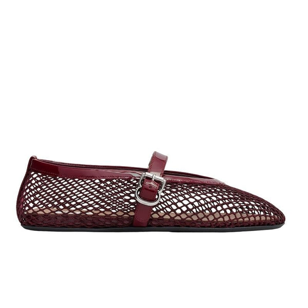 Alaïa Fishnet Ballet Flat 'Maroon' (Women)