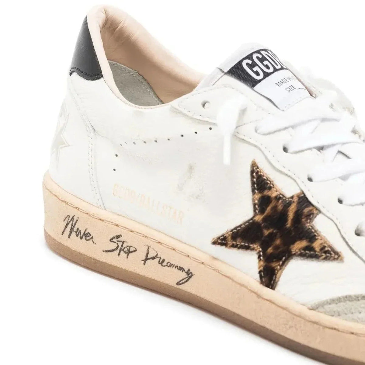 Golden Goose Ball-Star 'Leopard Pony Star Black Heel Tab' (Women)