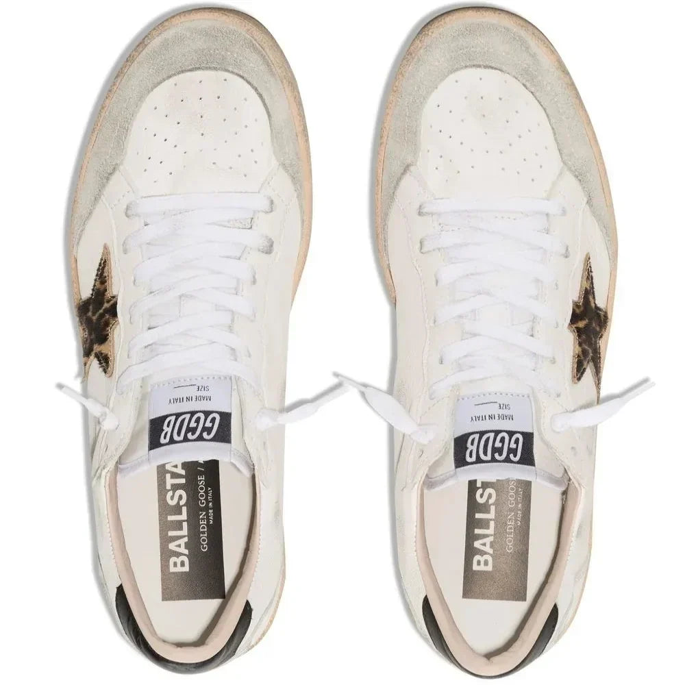 Golden Goose Ball-Star 'Leopard Pony Star Black Heel Tab' (Women)