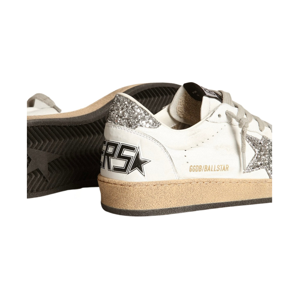 Golden Goose Ball-Star 'White Nappa Glitter Heel Tab' (Women)