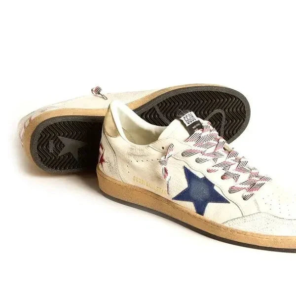 Golden Goose Ball-Star 'Blue Suede Star Platinum Heel Tab' (Women)