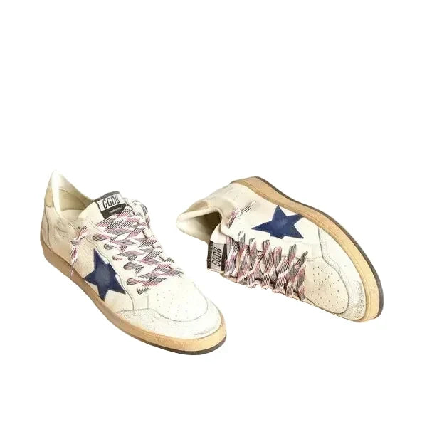 Golden Goose Ball-Star 'Blue Suede Star Platinum Heel Tab' (Women)