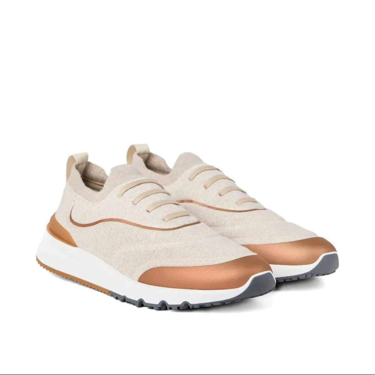 Brunello Cucinelli Techno Cotton Knit Runner 'Beige' (Men)