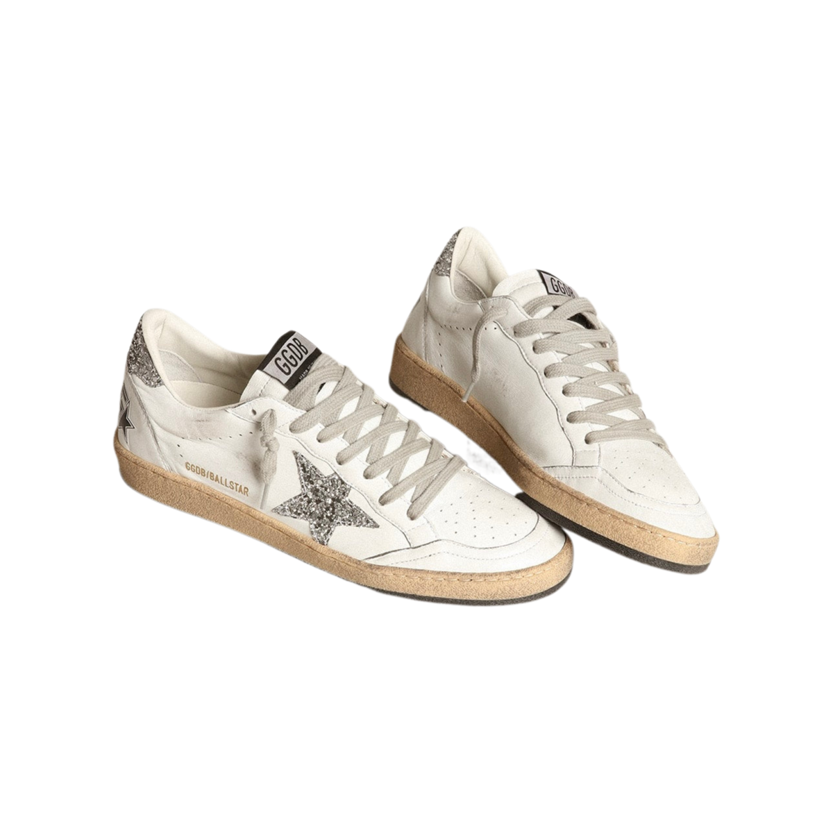 Golden Goose Ball-Star 'White Nappa Glitter Heel Tab' (Women)
