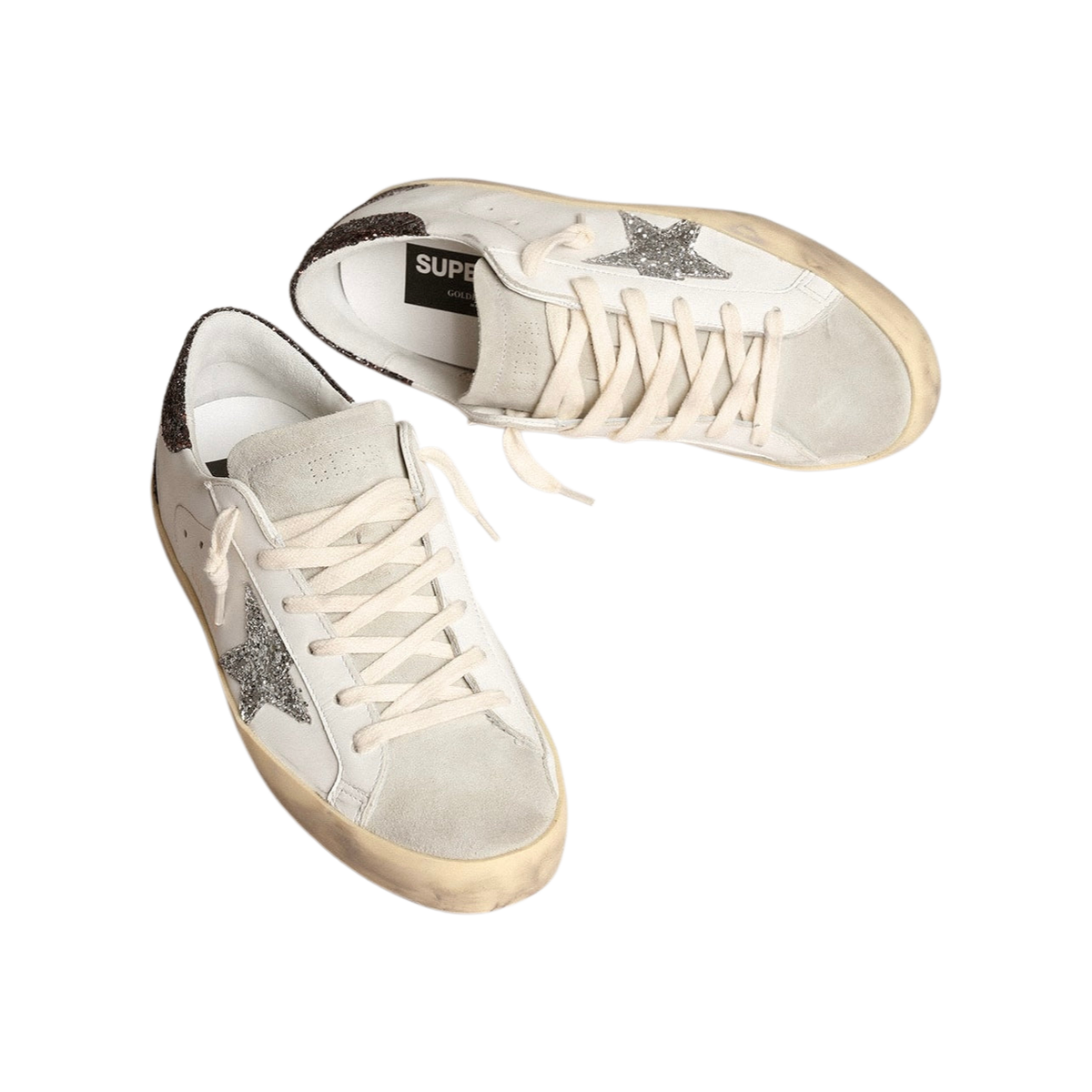 Golden Goose Super-Star 'Silver Star Brown Glitter' (Women)
