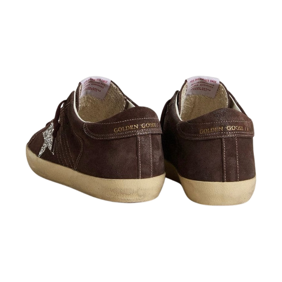 Golden Goose Super-Star 'Brown Suede Silver Glitter Star' (Women)