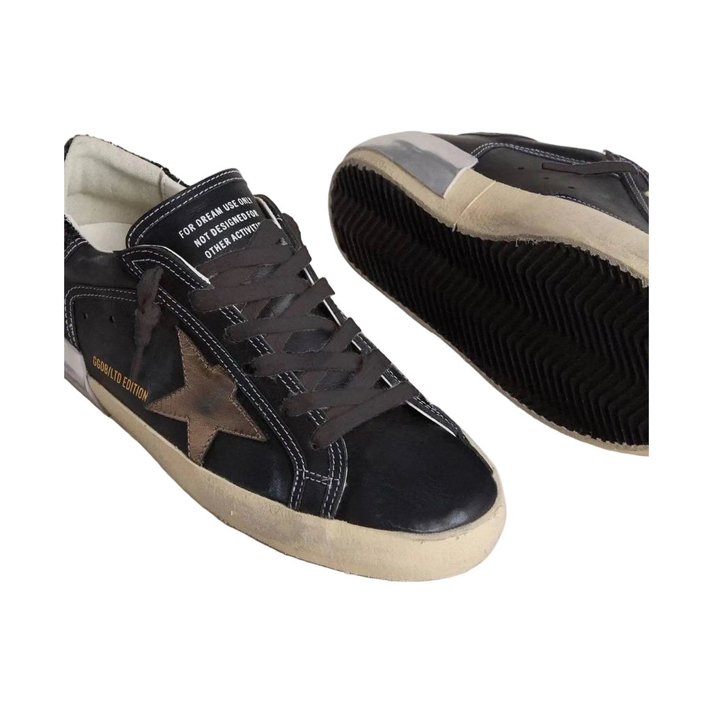 Golden Goose Super-Star 'Black Glitter Cream Star' (Women)