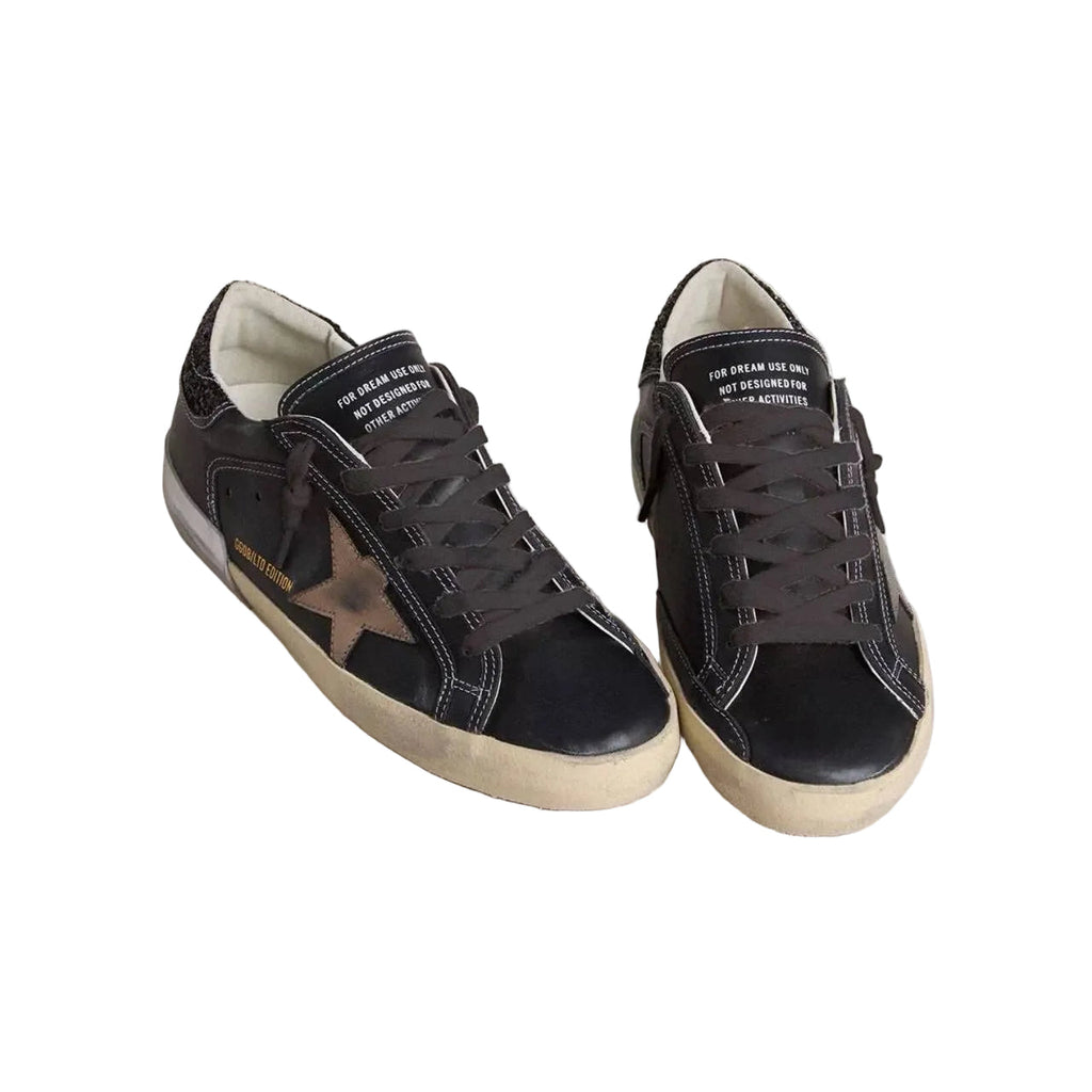 Golden Goose Super-Star 'Black Glitter Cream Star' (Women)