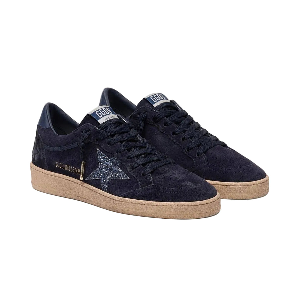 Golden Goose Ball-Star 'Dark Blue Suede Glitter Star' (Women)