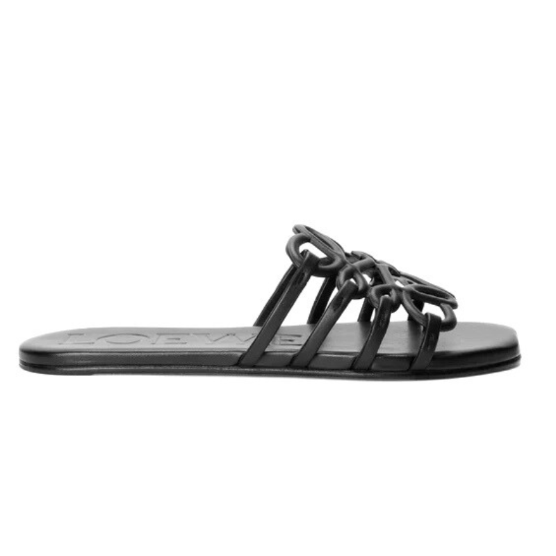 LOEWE Petal Anagram Slide 'Black' (Women)