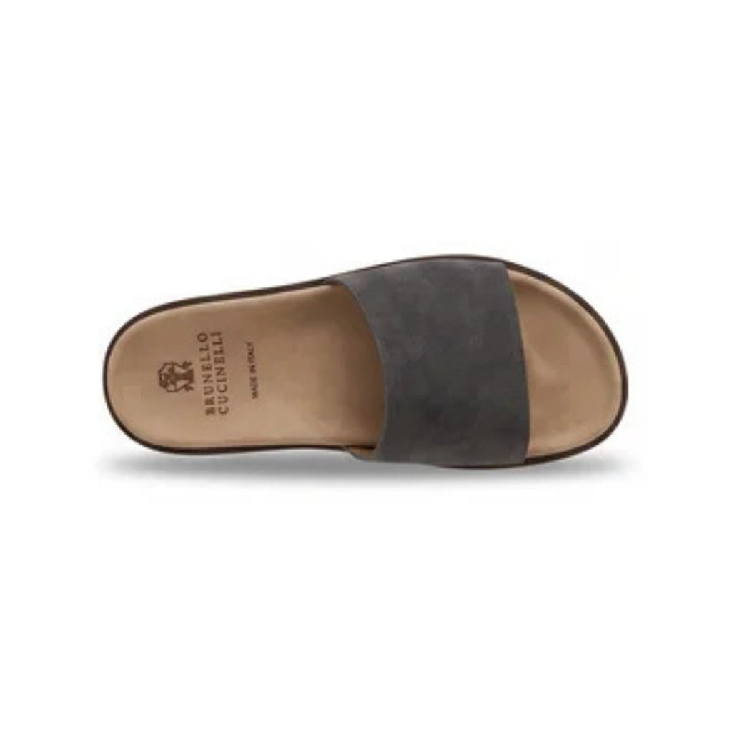Brunello Cucinelli Suede Sandal 'Charcoal Grey' (Men)