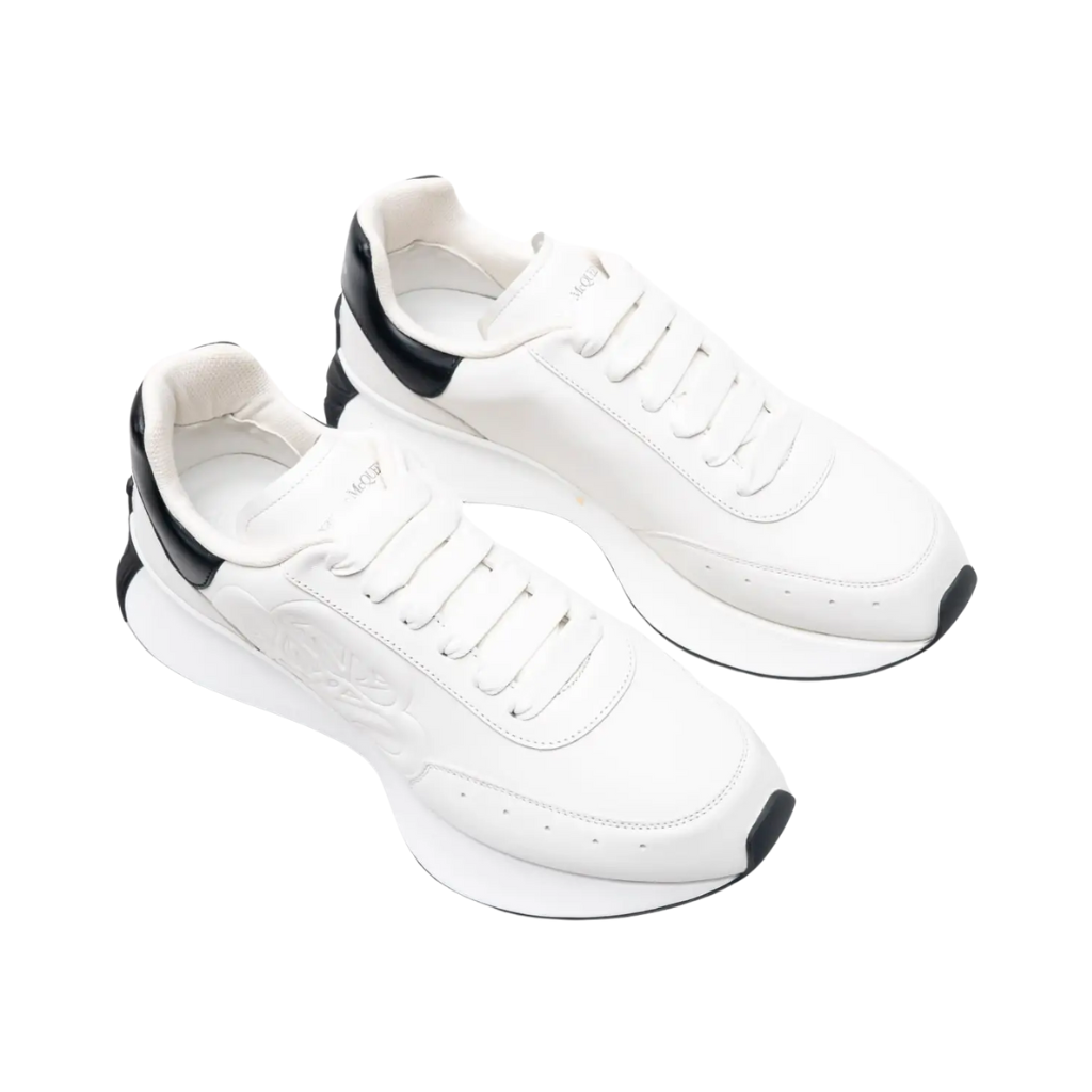 Alexander McQueen Oversized Graffiti Sprint Runner 'White Black' (Unisex)