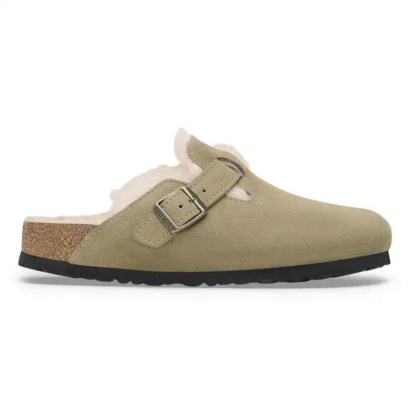 Birkenstock Boston Shearling Suede 'Taupe' (Women)