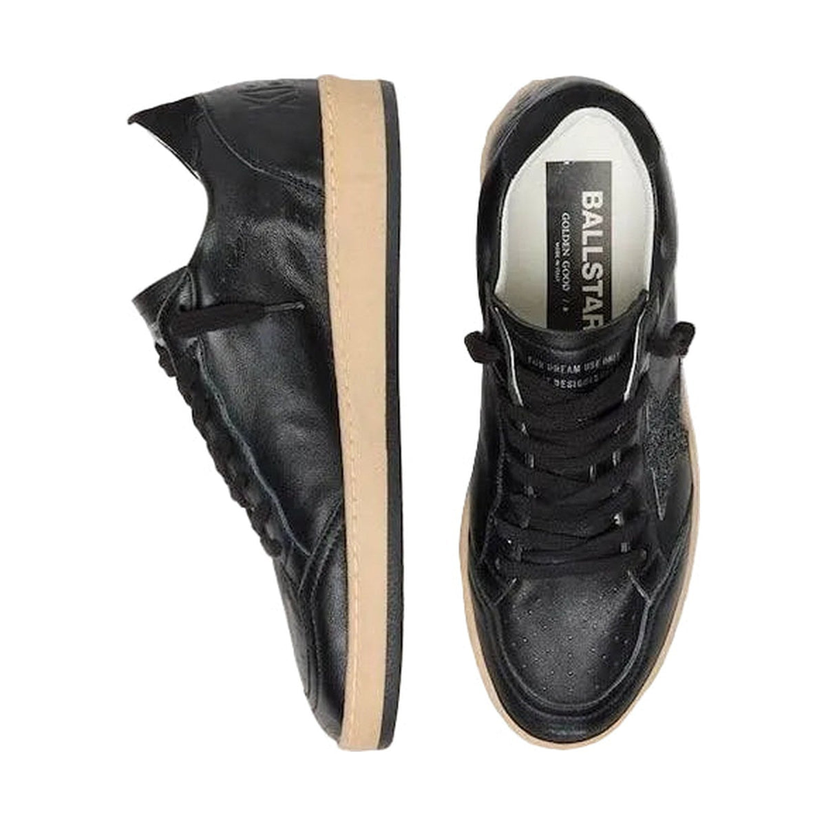 Golden Goose Ball-Star 'Black Nappa Glitter Star' (Women)