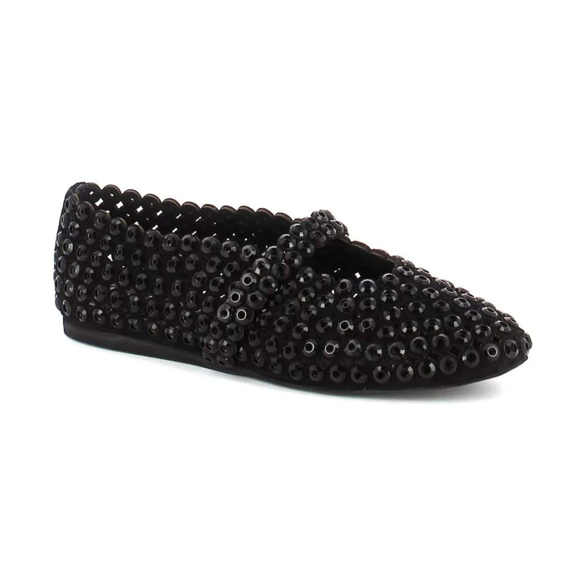 Alaïa Suede Crystal-Embellished Ballet Flat 'Black' (Women)