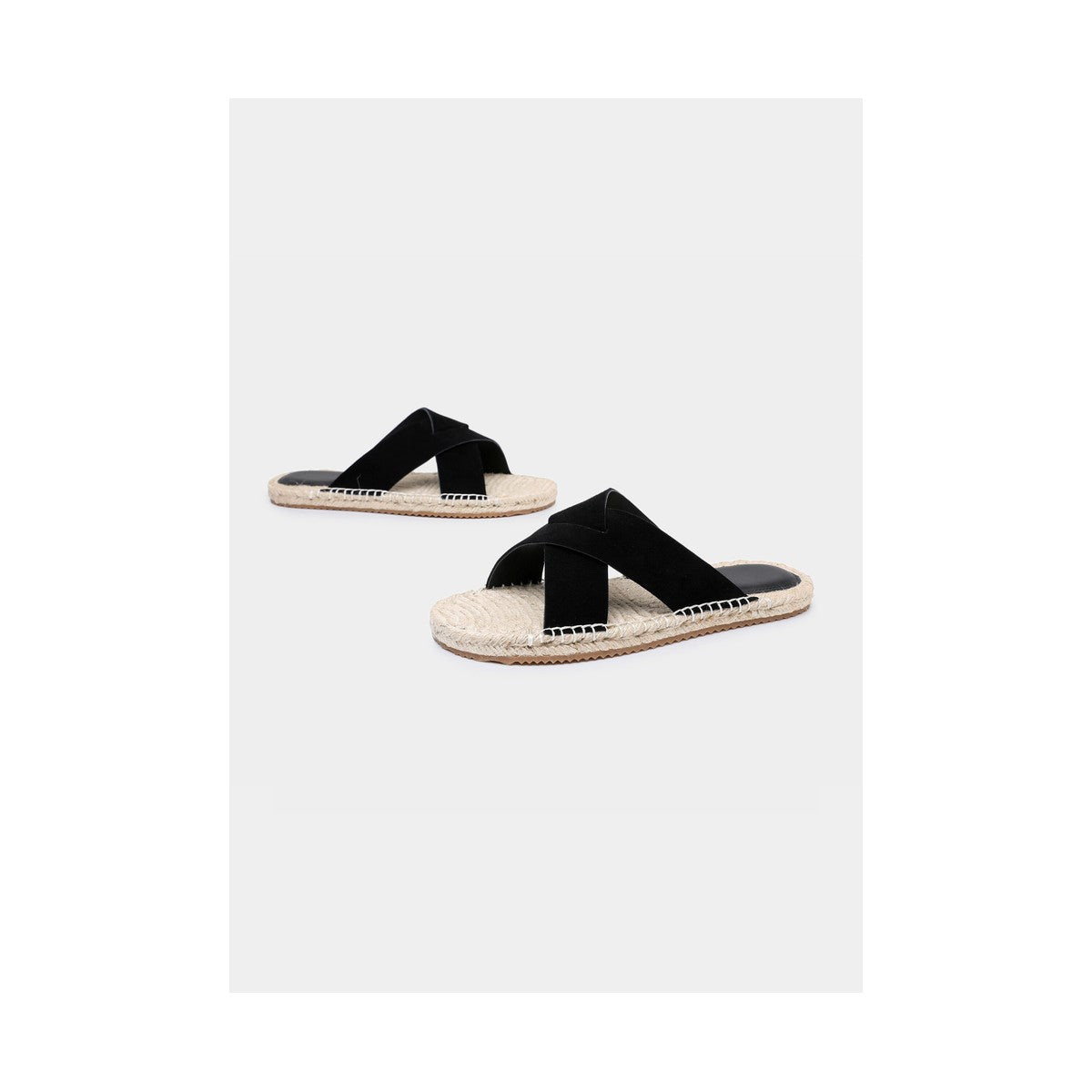 Zegna Triple Stitch™ Espadrille Sandal 'Black Suede' (Men)