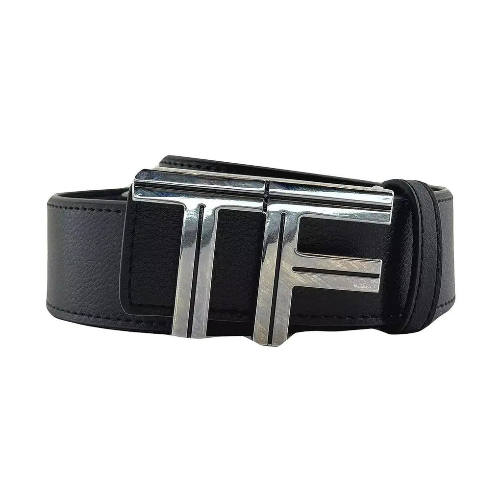 Tom Ford T Buckle Belt 'Black Silver' (Unisex)